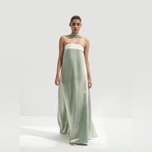 By Frankie Strapless Scarf Maxi Dress